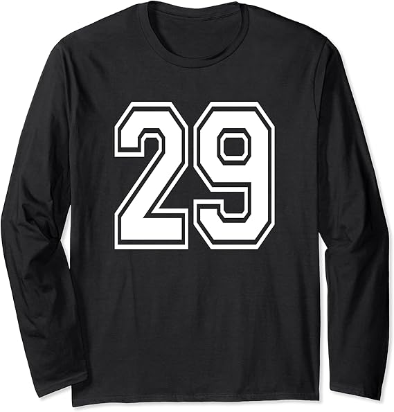 Number 29 Numbered Uniform Sports Jersey Team 29th Birthday Langarmshirt Amazon.de Fashion